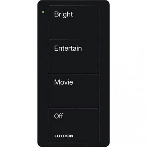 Lutron PJ2-4B-GBL-P01 Pico Wireless Control, 4-Button Living/Family Room Scene, Black