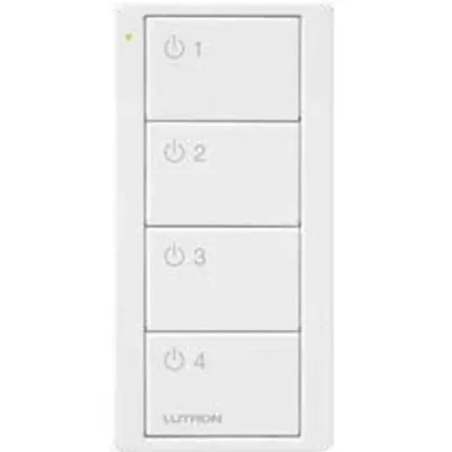Lutron PJ2-4B-GWH-L41 Pico Wireless Control with indicator LED, RF signal, 4-Button 4-Group Toggle with Light Icon Engraving in White