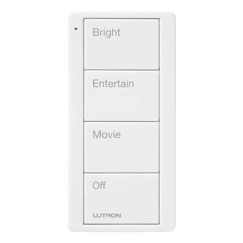 Lutron PJ2-4B-GWH-P01 Pico Wireless Control, 4-Button Living/Family Room Scene, White