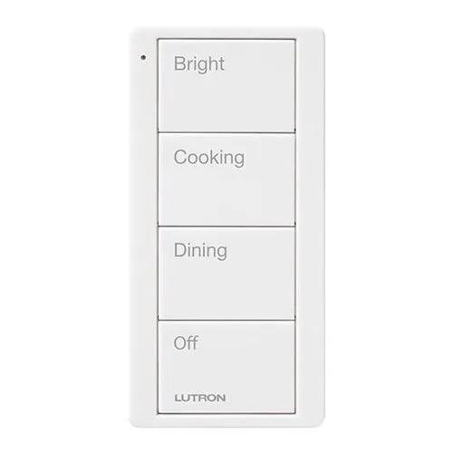 Lutron PJ2-4B-GWH-P02 Pico Wireless Control, 4-Button Kitchen Scene, White