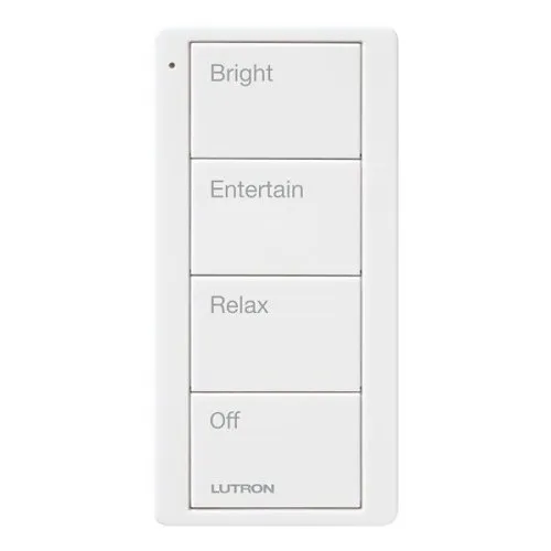 Lutron PJ2-4B-GWH-P03 Pico Wireless Control 4-Button Any Room Scene, White