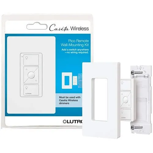 Lutron PJ2-WALL-WH-L01 Caseta Wireless Pico Wall-Mounting Kit, White