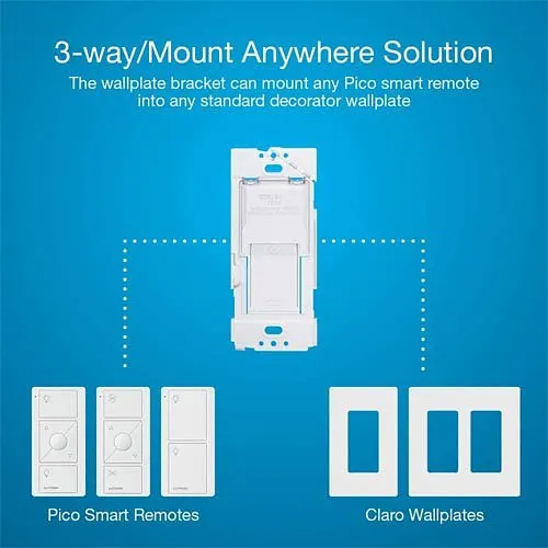 Lutron PJ2-WALL-WH-L01 Caseta Wireless Pico Wall-Mounting Kit, White
