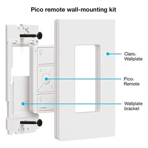 Lutron PJ2-WALL-WH-L01 Caseta Wireless Pico Wall-Mounting Kit, White