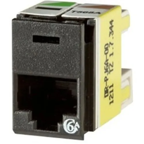 Ortronics PJ6A-00 Clarity CAT6A Panel Jack, T568A/B, 180°, Black