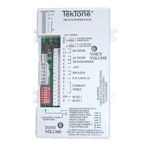TekTone PK543A Apartment Intercom Amplifier for 5, 4, Wire Remote Station