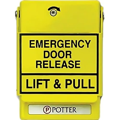Potter PL-1000634-11 RMS-6T-EXP-WP Explosion Proof Pull Station, 'DOOR RELEASE' Text, Blue