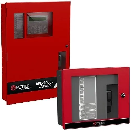 Potter PL-AFCRMKIT Fire Alarm Kit, Includes (1) AFC-1000V Addressable Fire Alarm System with Voice Integration, and (1) RM-1000ECS Remote Microphone Equipped with SB-8 Voice User Interface