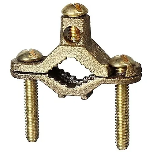 Dottie PL25 Clips and Clamp, 1/2"-1" Bronze Bare Ground Clamp with Brass Screw