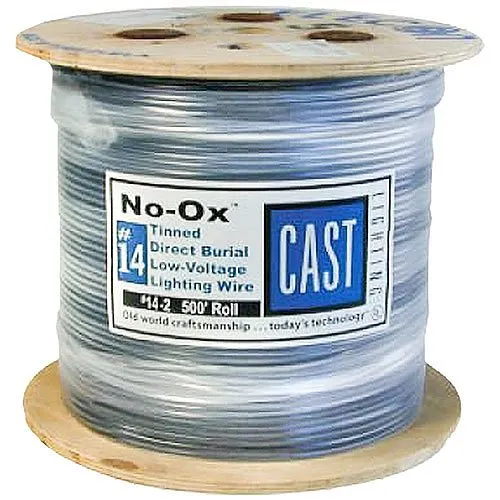 CAST PLW162500 Perimeter NO-OX 16/2 Stranded Lighting Cable, Marine Grade, Tin Coated, Low Voltage Perimeter, Sunlight Resistant, Direct Burial, 500' (152.4m) Reel, 1-Piece, Black