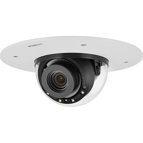 Hanwha PND-A9081RF P-Series 8MP Flush-Mount AI IR Dome Camera, 4.5-10mm Varifocal Lens, White