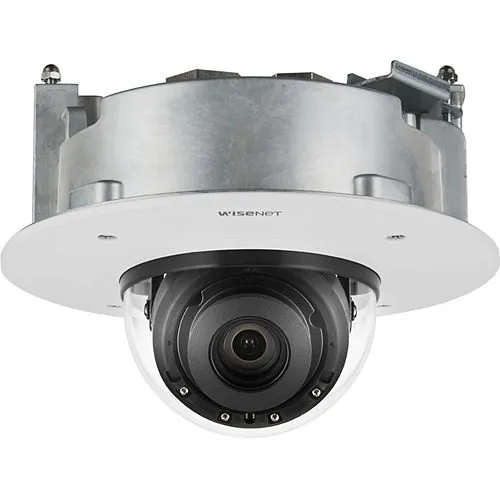 Hanwha PND-A9081RF Wisenet P-Series 8MP Flush-Mount AI IR Dome Camera, 4.5-10mm Varifocal Lens