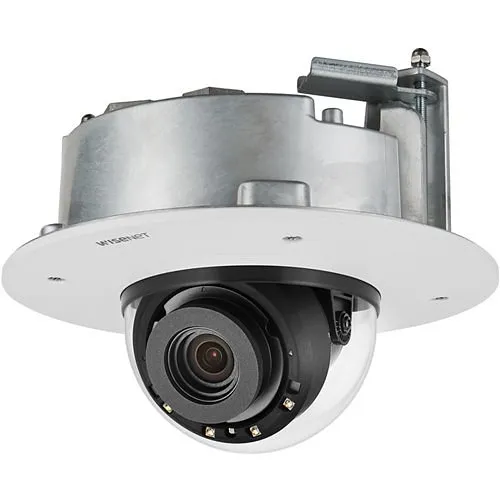 Hanwha PND-A9081RF Wisenet P-Series 8MP Flush-Mount AI IR Dome Camera, 4.5-10mm Varifocal Lens