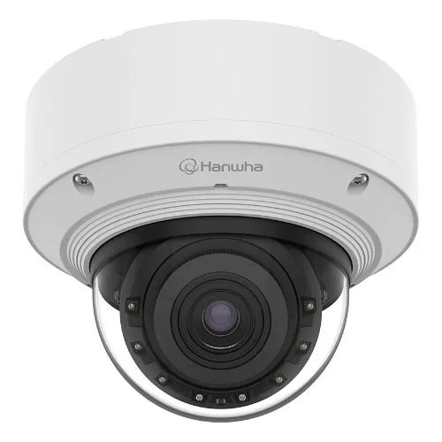 Hanwha PND-A9082RV 8MP IR Indoor Vandal Dome AI Camera, 5.9-13.3mm Varifocal Lens, White