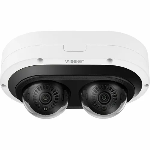 Hanwha PNM-7082RVD/KEX Series x 2MP Outdoor IR Multi-Directional Dome IP Camera, 3-6mm Motorized Varifocal Lens, White, TAA Compliant