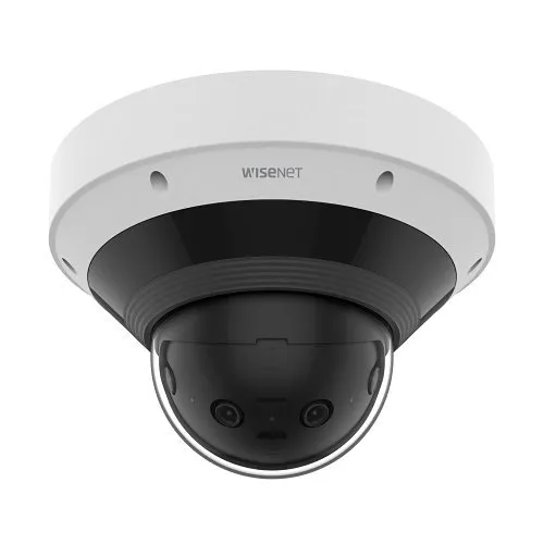 Hanwha PNM-C9022RV Series 8MP AI IR Panoramic IP Camera, 2.8mm Fixed Lens, White