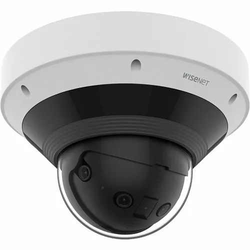 Hanwha PNM-C9022RV/KEX Series 8MP AI IR Panoramic IP Camera, 2.8mm Fixed Lens, White, TAA Compliant
