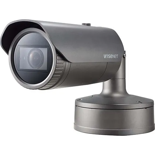 Hanwha PNO-A6081R P-Series 2MP Indoor/Outdoor HD IR Bullet AI Camera, Dark Gray
