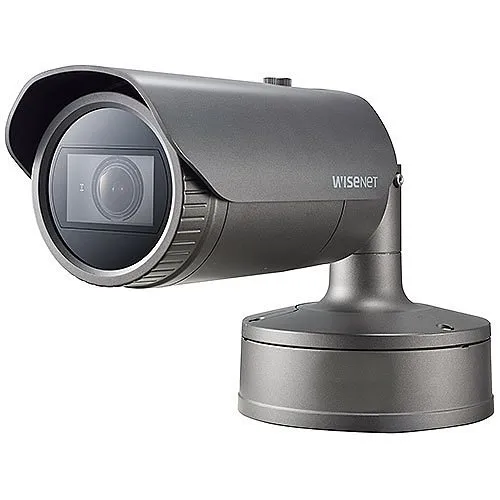 Hanwha PNO-A9081RLP 8MP WDR Vandal Bullet Camera with LPR and Wisenet Road AI, 4.5-10mm Lens