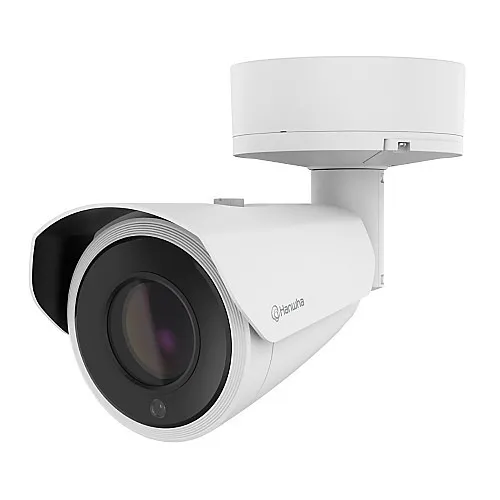 Hanwha PNO-A9311RLP 4K AI Bullet Camera, 6.91-214.7mm Varifocal Lens, 31x Optical Zoom, IR 70m, White