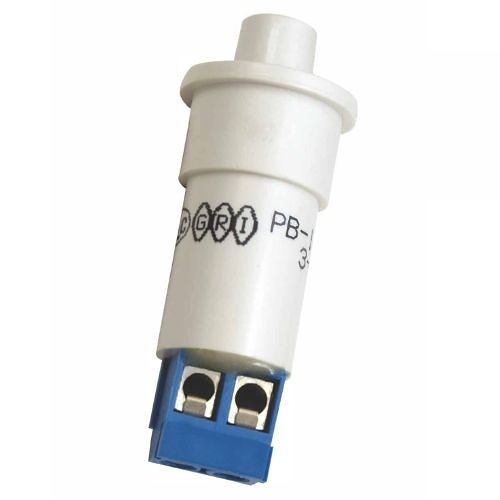 GRI PB-100T Push Button Plunger Switch with Terminals, Closed Loop, Reed Form, 10W, White
