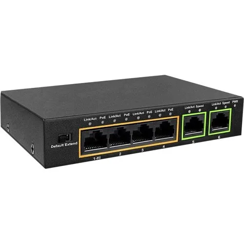 Alpha POES004 4-Port PoE Ethernet Switch