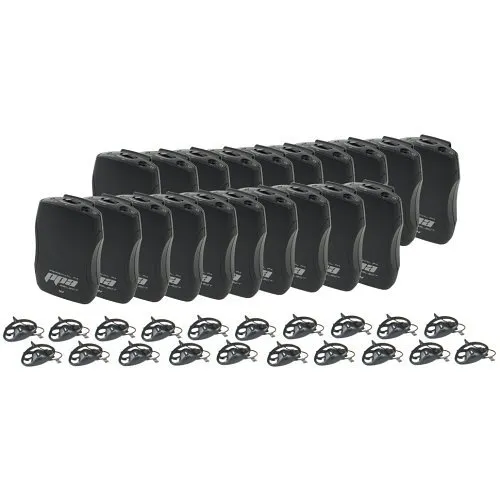 Williams AV PPA R37-20 FM R37 Receiver Bundle with Alkaline Batteries and Earphones, 20-Pack