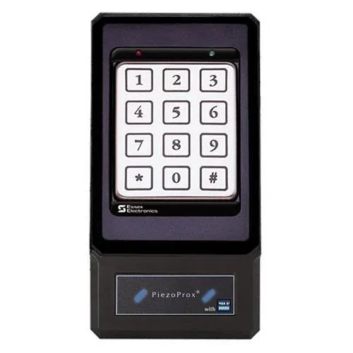 Essex PPH-103-KN PiezoProx HID Proximity Reader with 26-bit Wiegand Keypad, Black Bezel