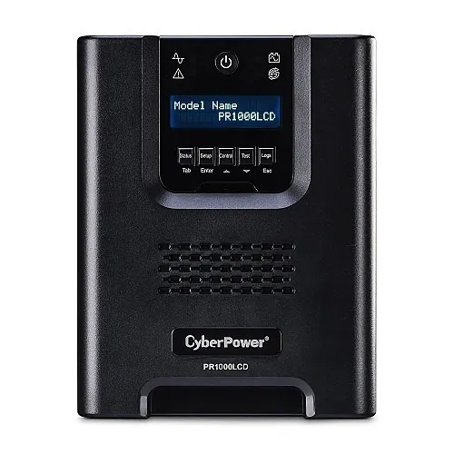 CyberPower PR1000LCD Smart App Sinewave Series 8-Outlet Mini-Tower UPS with LCD Control Panel, 1000VA/1000W, NEMA 5-15P 6' Cord, PowerPanel Business Edition