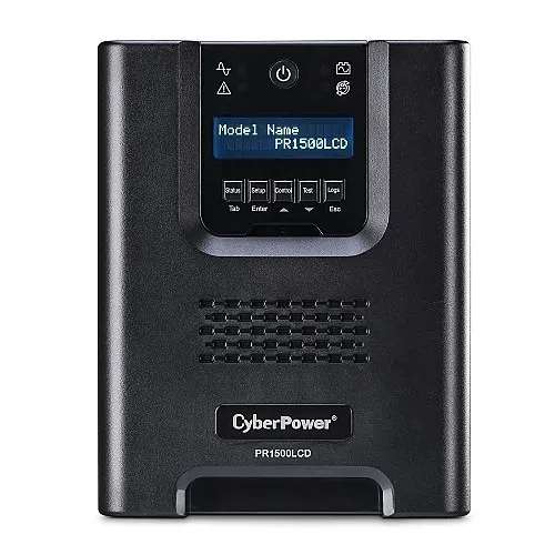 CyberPower PR1500LCD Smart App Sinewave Series 8-Outlet Mini-Tower UPS with LCD Control Panel, 1500VA 1500W, NEMA 5-15P 6' Cord, PowerPanel Business Edition