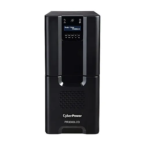 CyberPower PR3000LCD Smart App Sinewave Series 10-Outlet Tower Line Interactive UPS with LCD Control Panel, 3000VA 2700W, NEMA L5-30P 10' Cord, PowerPanel Business Edition