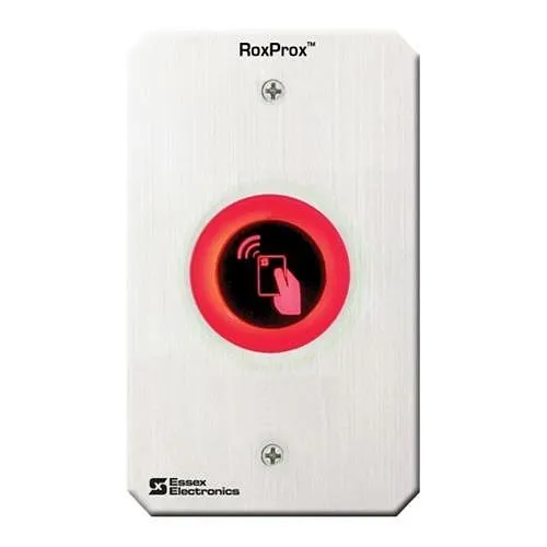 Essex PRX-2R RoxProx Single Gang Proximity Reader with Red RFID Design, Stainless-Steel Faceplate
