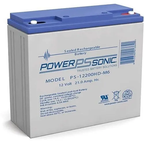 Power Sonic PS-12200HD-M6 PS Series 12V 21AH Heavy Duty VRLA  Battery