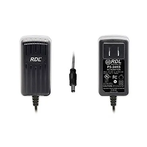 RDL PS-24KS 24 Vdc Switching Power Supply, North American AC Plug, 1A, dc Plug