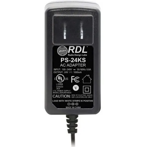 RDL PS-24KS 24 Vdc Switching Power Supply, North American AC Plug, 1 A, dc Plug