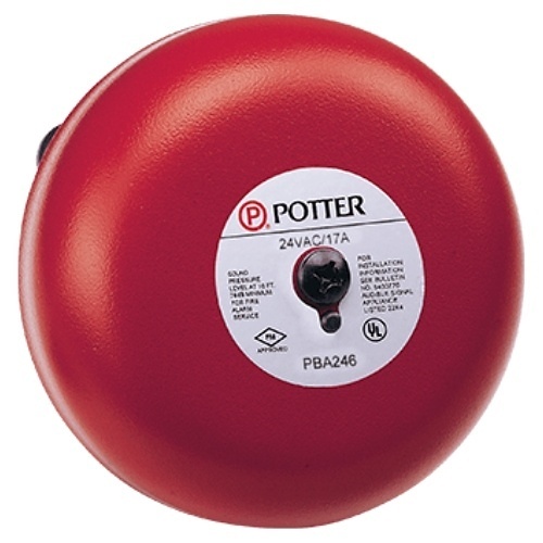 Potter PAC-12010 10" Electric Bell, Indoor / Outdoor, 120VAC