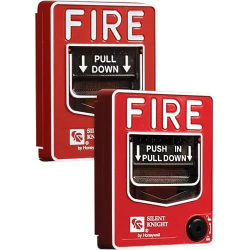 Silent Knight PS-DALOB Dual-Action Manual Pull Station with SBI/O Backbox and Sealing Gasket, Screw Terminal Connections, Key-Lock Reset