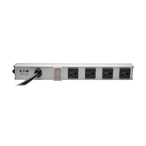 Eaton Tripp Lite PS120410 4-Outlet Power Strip, NEMA 5-15P Plug, 10' (3.05m) Cord, 12"