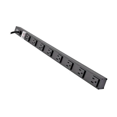 Eaton Tripp Lite PS2408B Eaton Tripp Lite PS2408 Vertical Power Strip, 15' (4.57m) Cord, 24" (61cm) Housing, 120V 15A, NEMA 5-15R Outlets, 5-15P Input