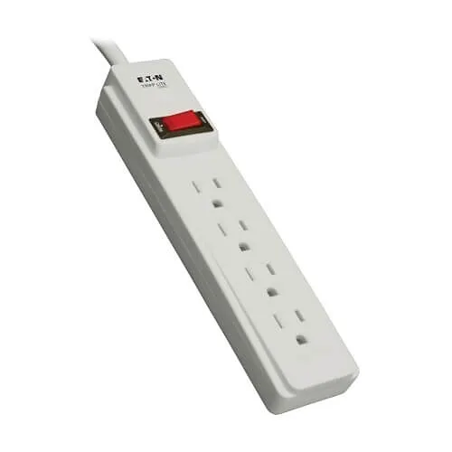 Eaton Tripp Lite PS410 10' Power It! Power Strip, 4 Outlets, 15A Circuit Breaker, ABS Housing, Light Gray