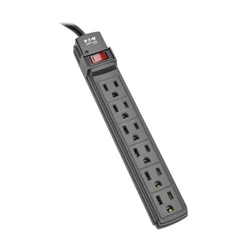 Eaton Tripp Lite PS66B Power It! 6-Outlet Power Strip, 6' (1.83 m) Cord, Black Housing