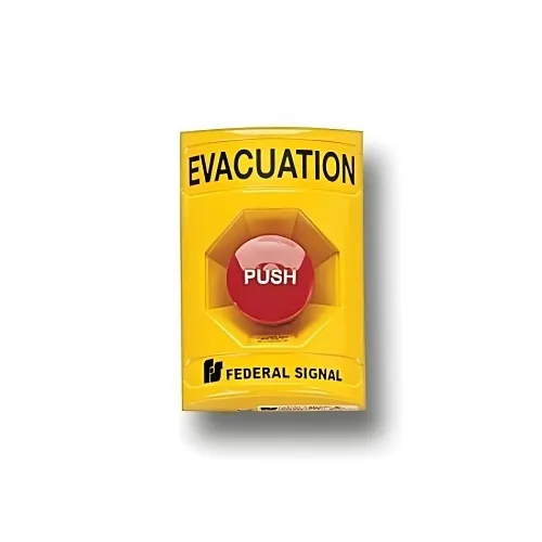 Federal Signal PSEV-Y PS Series Push Button Station, Turn to Reset, Evacuation, Yellow