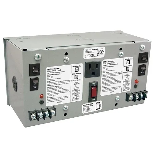 Functional Devices PSH100A100AB10 Dual 100VA AC Power Supply, 120VAC to 24VAC, UL Class 2, 10A Breaker
