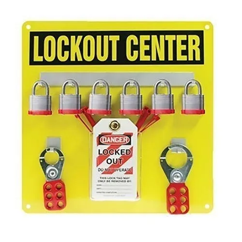 Panduit PSL-1009 Lockout, 6-Padlock Aluminum Board Kit, 14