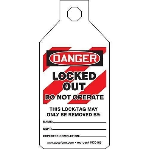 Panduit PSL-1019 Lockout Tab Tag, Danger Legend, 25-Pack
