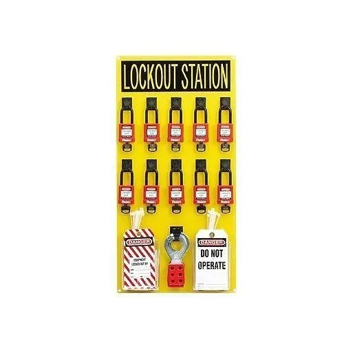 Panduit PSL-10SWCA Electrical Equipment Lockout Station with Components, 10 Personnel
