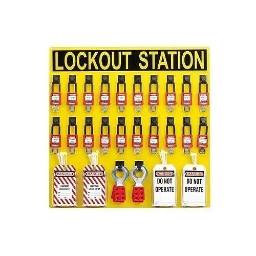 Panduit PSL-20SWCA Electrical Equipment Lockout Station with Components, 20-Personnel