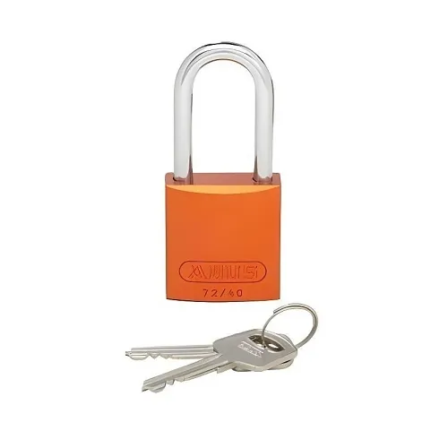 Panduit PSL-7OR-LS Aluminum Body Padlock, Long Shackle, Orange