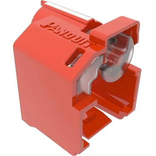 Panduit PSL-DCPLRE-C Network Cable Connector, Recessed Lock-In Devices, Red