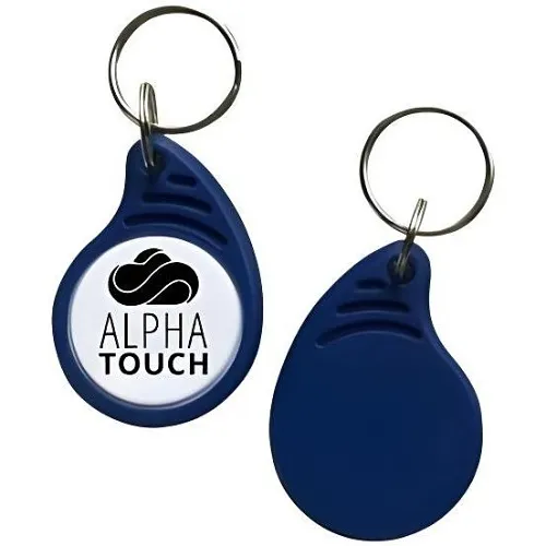 Alpha PT1356BL Electromagnetic Proximity Key Fob, 13.56 MHz, Blue and White
